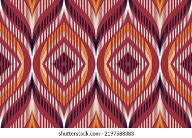 Ikat Seamless Pattern translate is a dyeing technique originating from Indonesia Geometric ethnic oriental ikat pattern traditional Ikat Print  used to saree