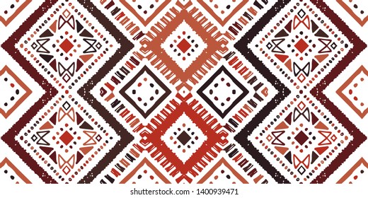 Ikat seamless pattern. Tribal art print. Chevron geometric background. Abstract zigzag pattern for cover design