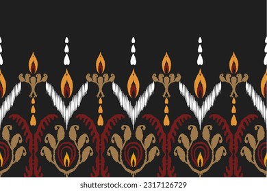 Ikat Seamless Pattern tribal art Embroidery, Ikat stripe Digital textile Asian Design for Prints Fabric saree Mughal Swaths texture Kurti Kurtis Kurtas, Motif Batik