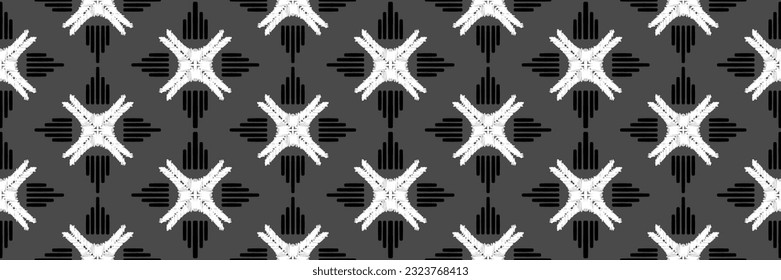 Ikat Seamless Pattern arte tribal bordado, banda Ikat Diseño textil digital asiático para imprentas saree de tela mughal textura Kurti Kurtis Kurtas, Motif Batik
