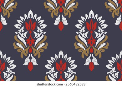 Ikat Seamless Pattern tribal art Embroidery, Ikat stripe Digital textile Asian Design for Prints Fabric saree Mughal Swaths texture Kurti Kurtis Kurtas, Motif Batik