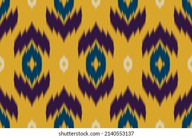 Ikat seamless pattern in tribal. Aztec ethnic pattern art. Design for background, wallpaper, vector illustration, fabric, clothing, carpet, embroidery.