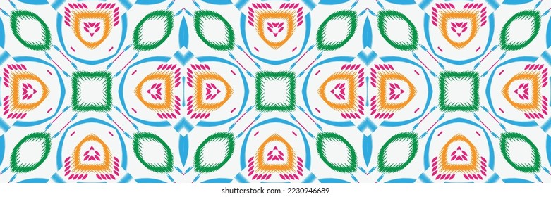 Ikat Seamless Muster Tribal Aztec Stickerei, Ikat druckt Digital textiles Asian Design for Prints Fabric Saree Mughal Swaths Textur Kurti Kurtis Kurtas, Motif Batik