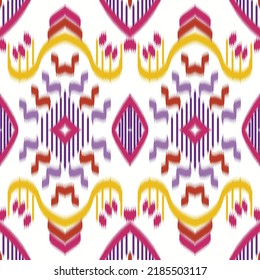Antecedentes tribales Ikat Navajo Aztec patrón inquebrantable a rayas tribales. Ikat de estilo indio, impresión vintage para almohada de alfombra de tela textil,