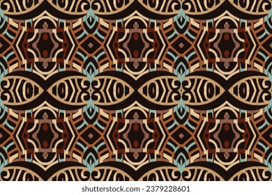 Ikat Seamless Pattern Tribal Background Geometric Traditional Ethnic Oriental Design for the Background. Folk Embroidery, Indian, Scandinavian, Gypsy, Mexican, African Rug, Wallpaper.