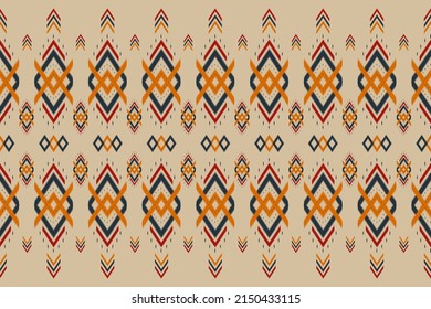 Patrón ininterrumpido de Ikat en las tribus. Moqueta de arte étnico, americano, mexicano. Diseño para fondo, papel pintado, ilustración vectorial, tela, ropa, alfombra, textil, batik, bordado.