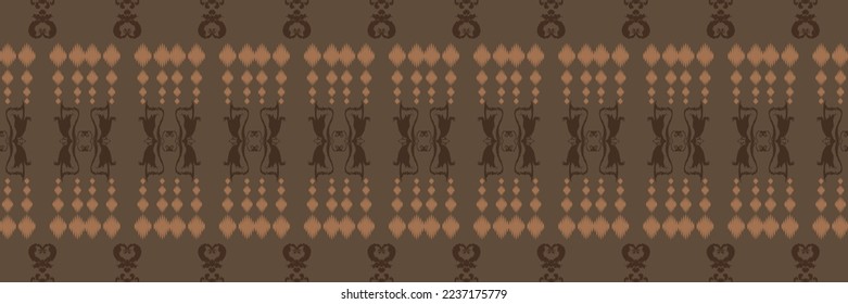 Ikat seamless pattern tribal chevron Seamless Pattern. Ethnic Geometric Ikkat Batik Digital vector textile Design for Prints Fabric saree Mughal brush symbol Swaths texture Kurti Kurtis Kurtas