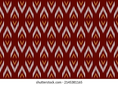Ikat nahtloses Muster in Stämmen. Fabric ethnische Musterkunst. Amerikanischer, mexikanischer Stil. Design für Hintergrund, Tapete, Vektorgrafik, Stoff, Kleidung, Teppich, Textil, Batik, Stickerei.