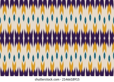 Ikat seamless pattern in tribal. Fabric ethnic pattern art. American, Mexican style. Design for background, wallpaper, vector illustration, fabric, clothing, carpet, textile, batik, embroidery.
