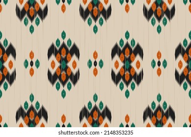 Ikat seamless pattern in tribal. Fabric ethnic pattern art. American, Mexican style. Design for background, wallpaper, vector illustration, fabric, clothing, carpet, textile, batik, embroidery.