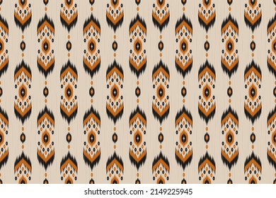 Ikat seamless pattern in tribal. Fabric ethnic pattern art. American, Mexican style. Design for background, wallpaper, vector illustration, fabric, clothing, carpet, textile, batik, embroidery.