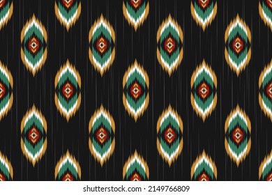 Ikat seamless pattern in tribal. Fabric ethnic pattern art. American, Mexican style. Design for background, wallpaper, vector illustration, fabric, clothing, carpet, textile, batik, embroidery.