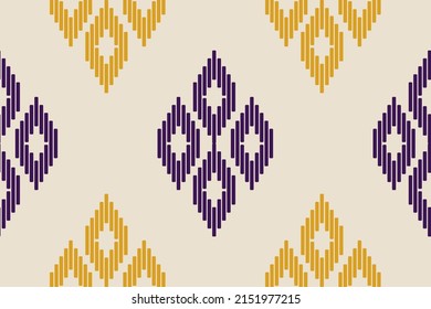 Ikat seamless pattern in tribal. Fabric ethnic pattern art. American, Mexican style. Design for background, wallpaper, vector illustration, fabric, clothing, carpet, textile, batik, embroidery.