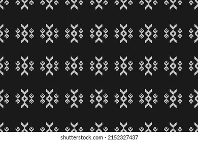 Ikat seamless pattern in tribal. Fabric ethnic pattern art. American, Mexican style. Design for background, wallpaper, vector illustration, fabric, clothing, carpet, textile, batik, embroidery.