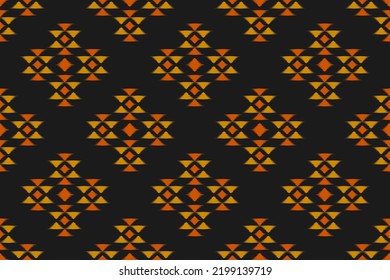 Ikat nahtloses Muster in Stämmen. Fabric ethnische Musterkunst. Amerikanischer, mexikanischer Stil. Design für Hintergrund, Tapete, Vektorgrafik, Stoff, Kleidung, Teppich, Textil, Batik, Stickerei.