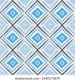 ikat  Seamless pattern in tribal, folk embroidery, and Mexican style. Aztec geometric art ornament print.Design for carpet, cover.wallpaper, wrapping, fabric, clothing