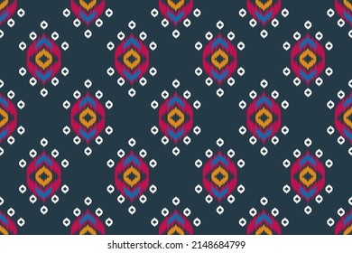 Ikat seamless pattern in tribal. Geometric ethnic oriental pattern. Design for background, wallpaper, vector illustration, fabric, clothing, carpet, textile, batik, embroidery.