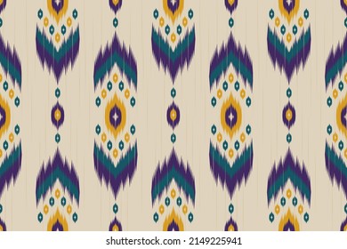 Ikat seamless pattern in tribal. Geometric ethnic oriental pattern. Design for background, wallpaper, vector illustration, fabric, clothing, carpet, textile, batik, embroidery.