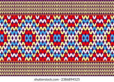 Ikat seamless pattern in tribal. Oriental ethnic traditional. Mexican striped style. purple yellow red blue Design for background, wallpaper, vector illustration, fabric, clothing, batik, carpet