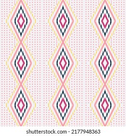 Ikat seamless pattern Uzbek ikat pattern-traditional silk fabric in Uzbekistan. Handmade textile design for print fabric paper product. Using in fashion industry