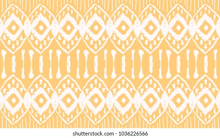 Ikat seamless pattern. Vector tie dye  shibori print. Ink textured japanese background.  Ethnic fabric vector. Bohemian fashion. Endless watercolor texture. African rug.