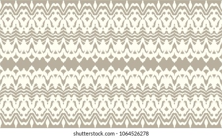 	
Ikat seamless pattern. Vector tie dye shibori print with stripes and chevron. Ink textured japanese background. Ethnic fabric vector. Bohemian fashion. Endless watercolor texture. African rug.
