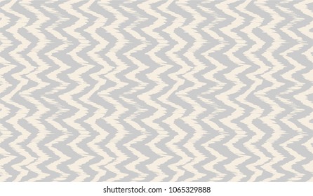 Ikat seamless pattern. Vector tie dye shibori print with stripes and chevron. Ink textured japanese background. Ethnic fabric vector. Bohemian fashion. Endless watercolor texture. African rug.