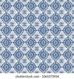 Ikat seamless pattern. Vector tie dye  shibori print with stripes and chevron. Ink textured japanese background.  Ethnic fabric vector. Bohemian fashion. Endless watercolor texture. African rug.