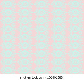 Ikat seamless pattern. Vector tie dye shibori print with stripes and chevron. Ink textured japanese background. Ethnic fabric vector. Bohemian fashion. Endless watercolor texture. African rug.