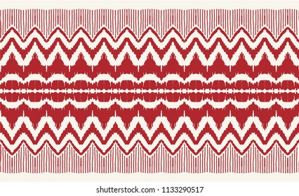 	
Ikat seamless pattern. Vector tie dye shibori print with stripes and chevron. Ink textured japanese background. Ethnic fabric vector. Bohemian fashion. Endless watercolor texture. African rug.
