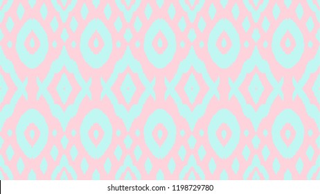 Ikat seamless pattern. Vector tie dye shibori print with stripes and chevron. Ink textured japanese background. Ethnic fabric vector. Bohemian fashion. Endless watercolor texture. African rug.