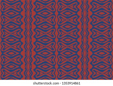 Ikat seamless pattern. Vector tie dye shibori print with stripes and chevron. Ink textured japanese background. Ethnic fabric vector. Bohemian fashion. Endless watercolor texture. African rug.