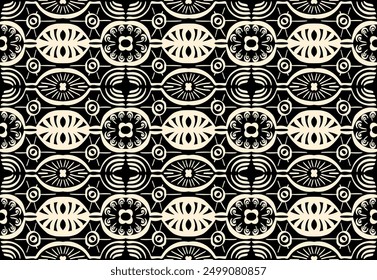 Ikat seamless pattern. Vector tie dye shibori print with stripes and chevron. Ink textured japanese background. Ethnic fabric vector. Bohemian fashion. Linear drawing