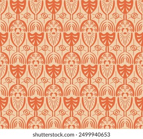 Ikat seamless pattern. Vector tie dye shibori print with stripes and chevron. Ink textured japanese background. Ethnic fabric vector. Bohemian fashion. Linear drawing