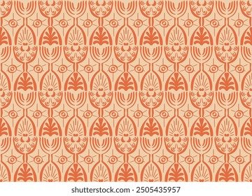 Ikat seamless pattern. Vector tie dye shibori print with stripes and chevron. Ink textured japanese background. Ethnic fabric vector. Bohemian fashion. Linear drawing