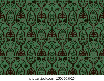 Ikat seamless pattern. Vector tie dye shibori print with stripes and chevron. Ink textured japanese background. Ethnic fabric vector. Bohemian fashion. Linear drawing