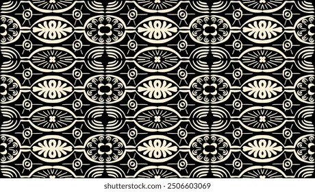 Ikat seamless pattern. Vector tie dye shibori print with stripes and chevron. Ink textured japanese background. Ethnic fabric vector. Bohemian fashion. Linear drawing