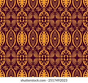 Ikat seamless pattern. Vector tie dye shibori print with stripes and chevron. Ink textured japanese background. Ethnic fabric vector. Bohemian fashion. Linear drawing