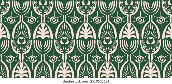 Ikat seamless pattern. Vector tie dye shibori print with stripes and chevron. Ink textured japanese background. Ethnic fabric vector. Bohemian fashion. Linear drawing