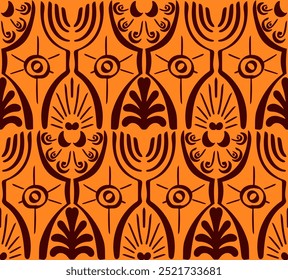Ikat seamless pattern. Vector tie dye shibori print with stripes and chevron. Ink textured japanese background. Ethnic fabric vector. Bohemian fashion. Linear drawing