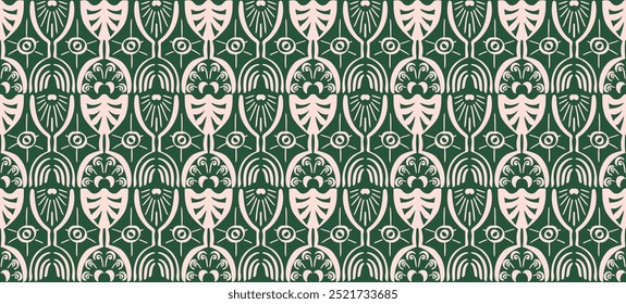 Ikat seamless pattern. Vector tie dye shibori print with stripes and chevron. Ink textured japanese background. Ethnic fabric vector. Bohemian fashion. Linear drawing