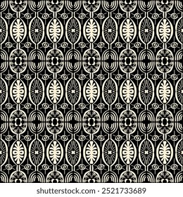 Ikat seamless pattern. Vector tie dye shibori print with stripes and chevron. Ink textured japanese background. Ethnic fabric vector. Bohemian fashion. Linear drawing