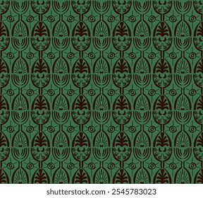 Ikat seamless pattern. Vector tie dye shibori print with stripes and chevron. Ink textured japanese background. Ethnic fabric vector. Bohemian fashion. Linear drawing