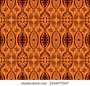 Ikat seamless pattern. Vector tie dye shibori print with stripes and chevron. Ink textured japanese background. Ethnic fabric vector. Bohemian fashion. Linear drawing
