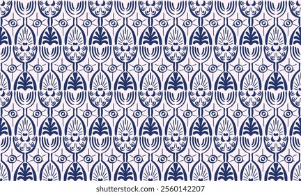 Ikat seamless pattern. Vector tie dye shibori print with stripes and chevron. Ink textured japanese background. Ethnic fabric vector. Bohemian fashion. Linear drawing