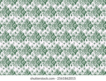 Ikat seamless pattern. Vector tie dye shibori print with stripes and chevron. Ink textured japanese background. Ethnic fabric vector. Bohemian fashion. Linear drawing