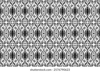 Ikat seamless pattern. Vector tie dye shibori print with stripes and chevron. Ink textured japanese background. Ethnic fabric vector. Bohemian fashion. Linear drawing