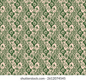 Ikat seamless pattern. Vector tie dye shibori print with stripes and chevron. Ink textured japanese background. Ethnic fabric vector. Bohemian fashion. Linear drawing