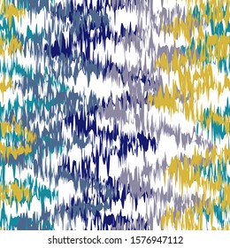 Ikat seamless pattern with vertical waves. Abstract background texture.