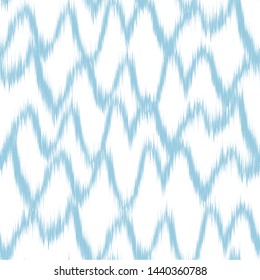 Ikat seamless pattern with waves. Abstract background texture.